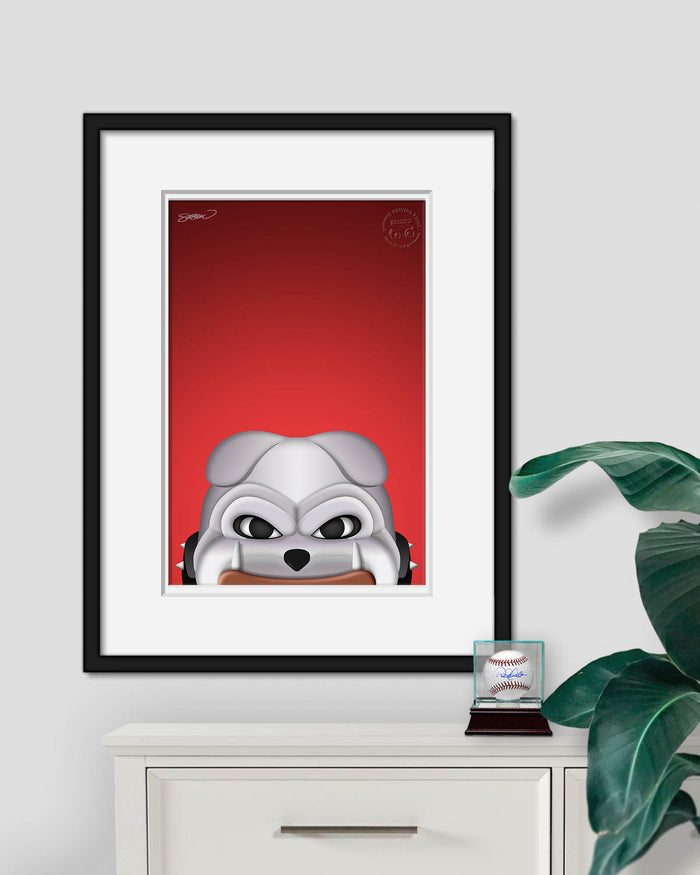 Minimalist Hairy Dawg Mascot Peeker Art Print