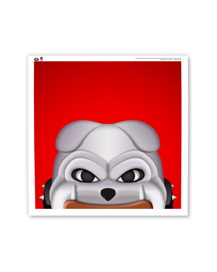 Minimalist Hairy Dawg Mascot Peeker Art Print