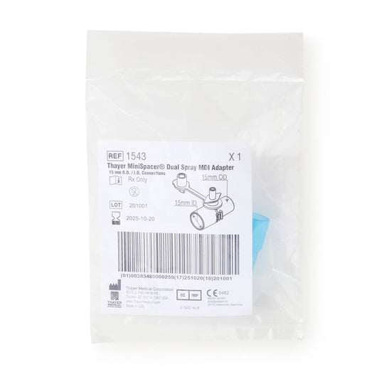 MiniSpacer Dual Spray MDI Adapter, 15 mm - 1543-Single - LL Medico