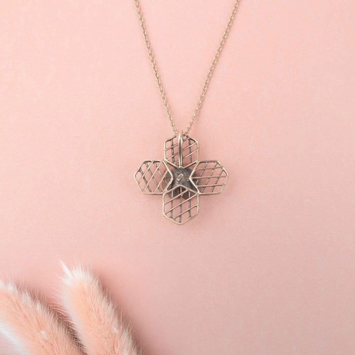 Mizoya Embossed Flower Jali Necklace