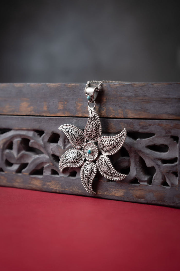 Mizoya Intricate Blossom Flower Pendant