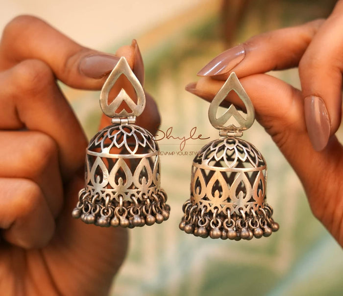 Mizoya Shiva Trinetra Motif Intricate Statement Jhumka