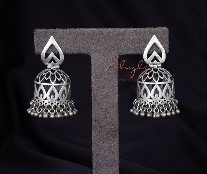 Mizoya Shiva Trinetra Motif Intricate Statement Jhumka