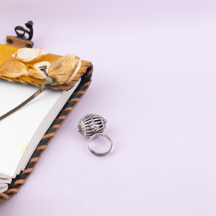 Moh Embossed Carved Statement Ring