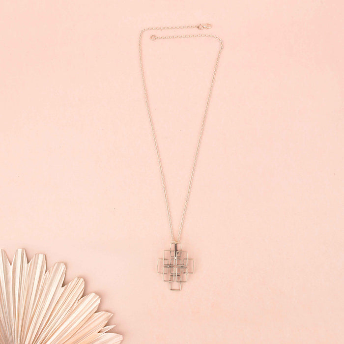 Moh Geometric Sequence Necklace Earring Ring Set