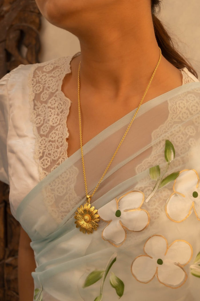 Moh Gold Sunflower Intricate Necklace