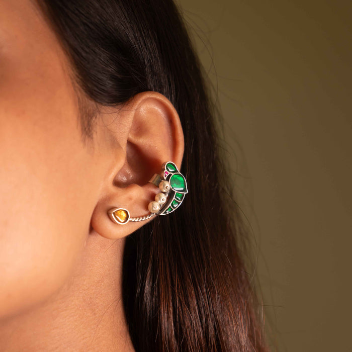 Moh Parrot Kundan Earcuff