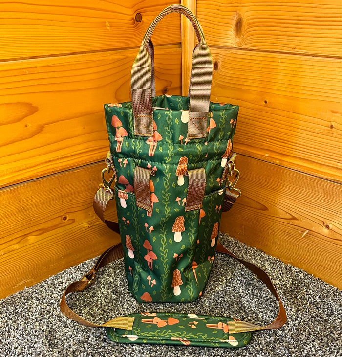 Mushroom Water Bottle Bag with Fidget Zipper Pull