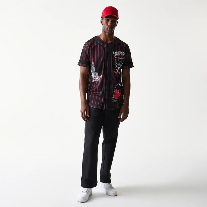 The Male model is wearing A Nightmare On Elm Street Black Jersey 8