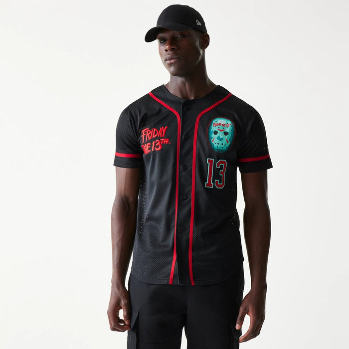The Male model is wearing Friday The 13Th Black Jersey 1