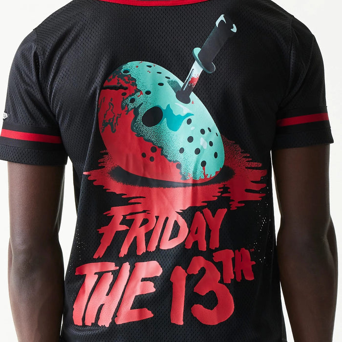The Male model is wearing Friday The 13Th Black Jersey 5