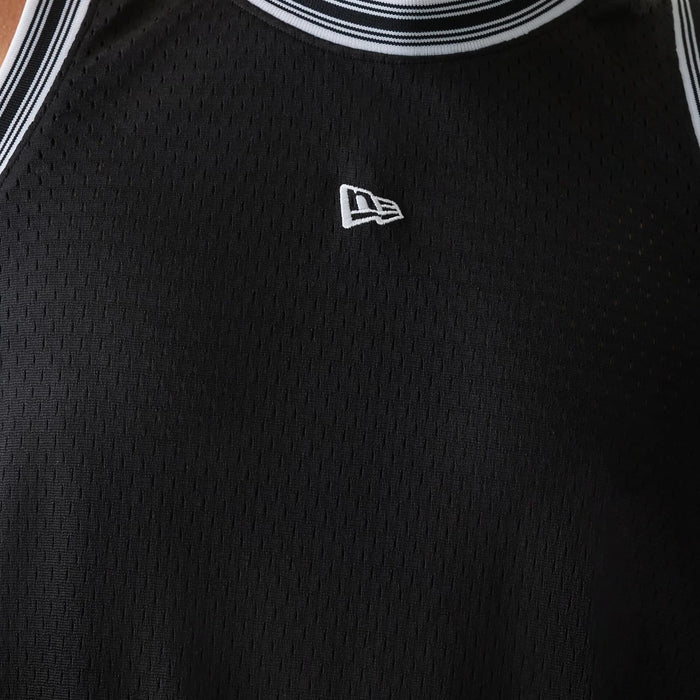 The Male model is wearing New Era Japan Mesh Black Sleeveless T-Shirt 3