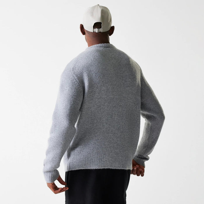 The Male model is wearing New Era Knit Grey Oversized Knit Sweater 2