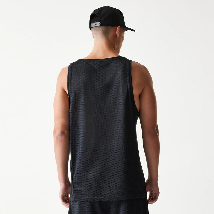 The Male model is wearing New Era Mesh Black Mesh Vest 2