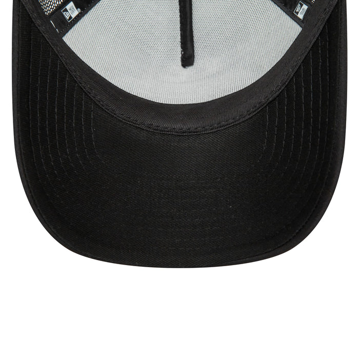 This is a New Era Youth Black Oval Trucker Cap 2