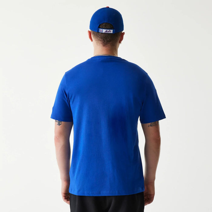 The Male model is wearing New York Mets MLB Regular Blue T-Shirt 2