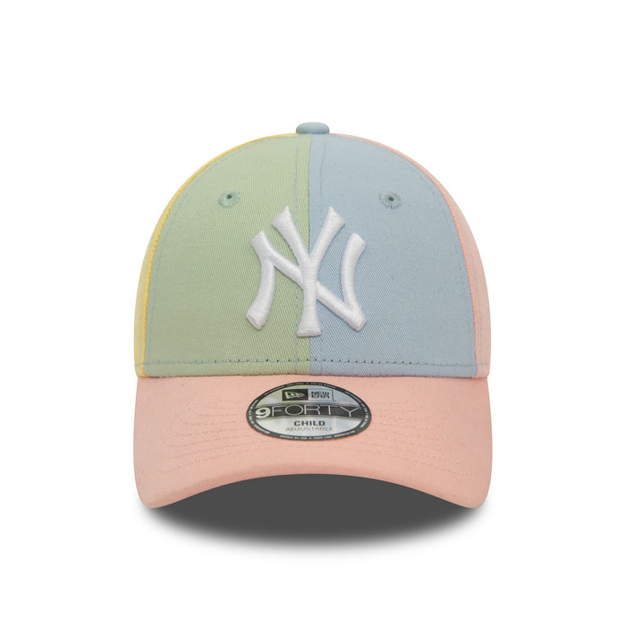 This is a New York Yankees Child MLB Block Pink 9FORTY Adjustable Cap 2