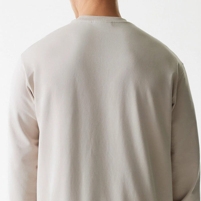 The Male model is wearing New York Yankees MLB League Essential Cream Crew Neck Sweater 7