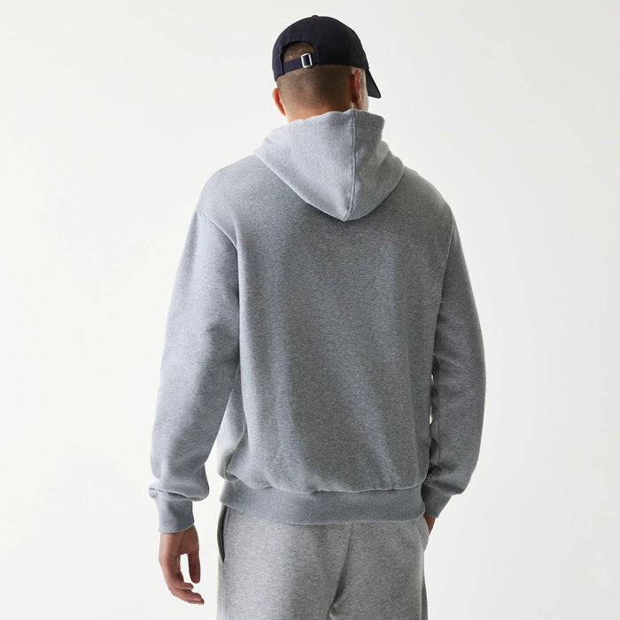 The Male model is wearing New York Yankees MLB League Essential Grey Oversized Pullover Hoodie 2