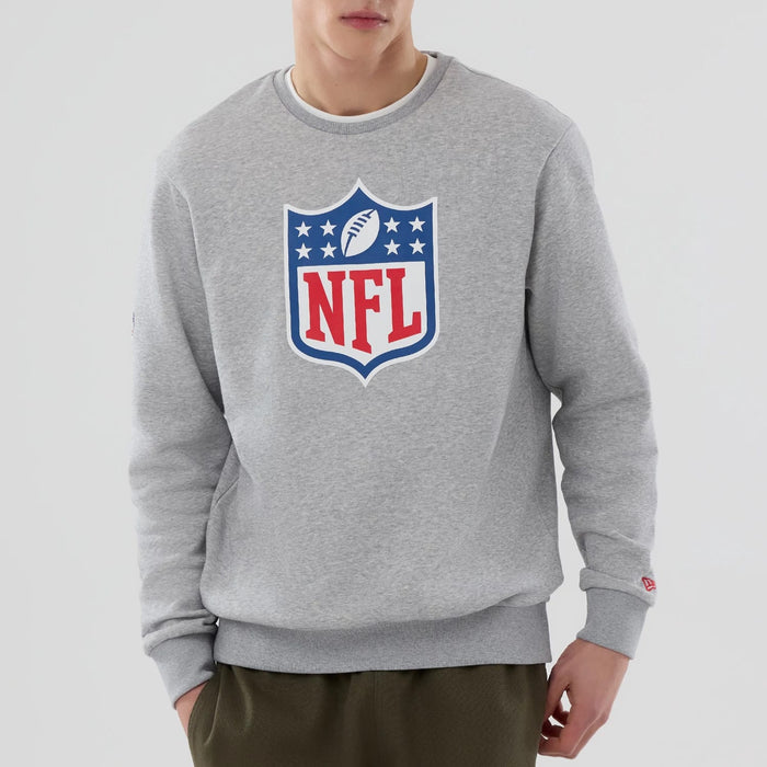 The Male model is wearing NFL Generic Logo Grey Crew Neck Sweater 3