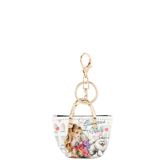 NIKKY HANDBAG-SHAPED COIN PURSE KEYCHAIN