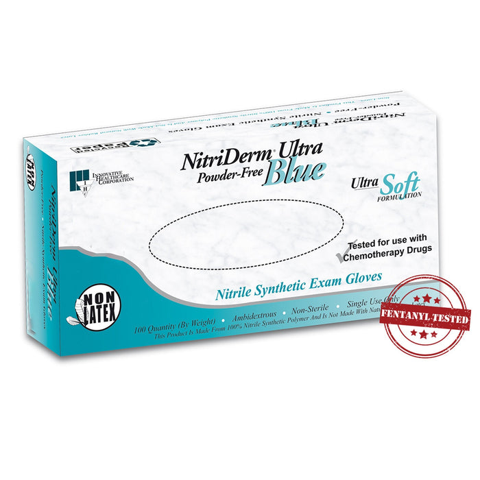 NitriDerm Ultra Blue Nitrile Exam Gloves, Powder-Free, Medium