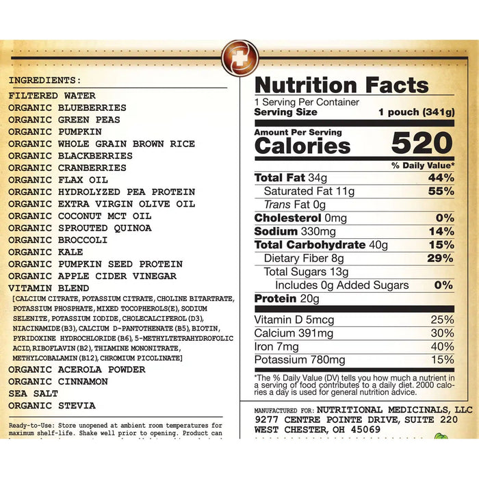 Nourish Pediatric Peptide Organic Tube Feeding Formula and Oral Supplement, Berry Medley - NOUPBWS124-Single - LL Medico