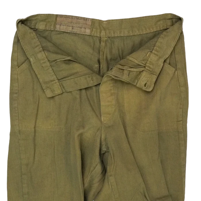 NZ Army 1970s Olive Trousers - Small - New Zealand Army Surplus - Dress Trousers