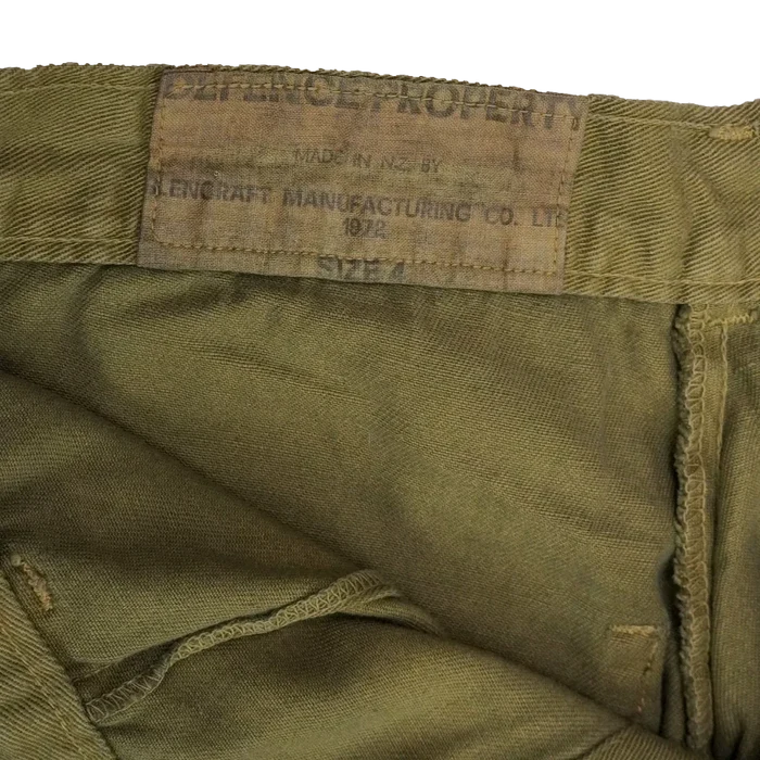 NZ Army 1970s Olive Trousers - Small - New Zealand Army Surplus - Dress Trousers