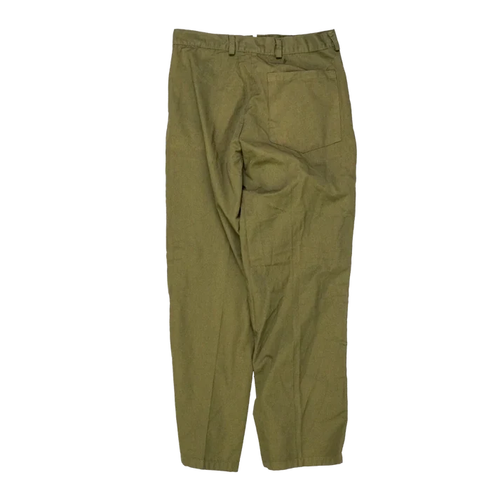 NZ Made 1970s Olive Trousers - Small - New Zealand Army Surplus - Dress Trousers