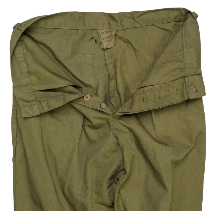 NZ Made 1970s Olive Trousers - Small - New Zealand Army Surplus - Dress Trousers