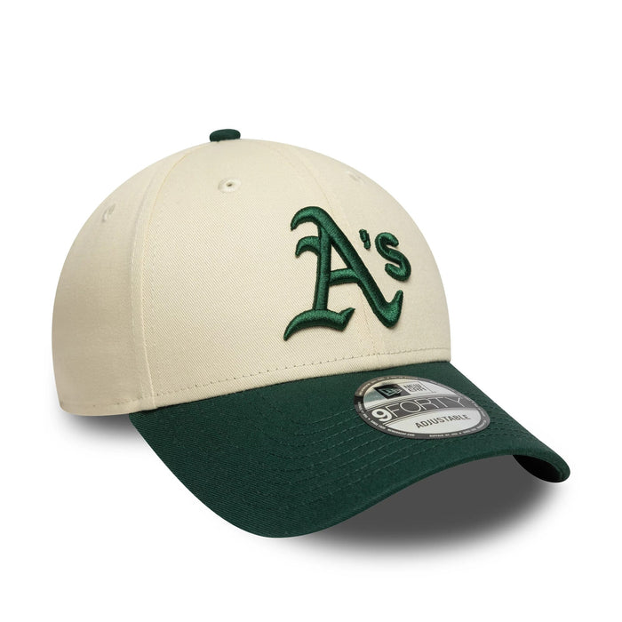 This is a Oakland Athletics Colour Block Cream 9FORTY Adjustable Cap 3