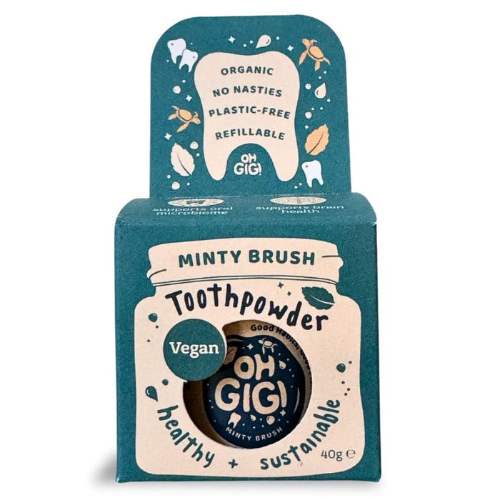 Ohgigi Organic Tooth Powder - Minty Brush
