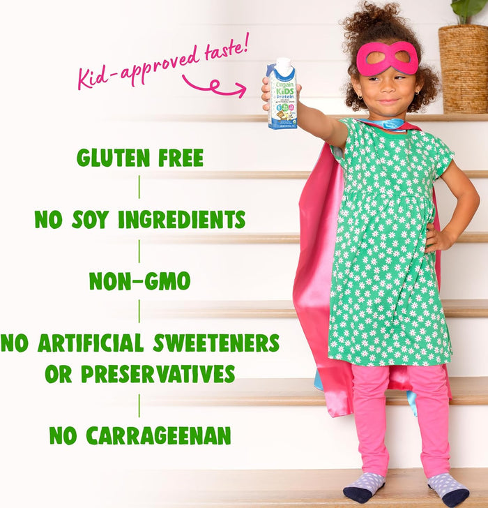 Orgain Organic Kids Nutritional Grass - Fed Protein Shake, Vanilla, Pack of 12 - 851770003100-Case - LL Medico