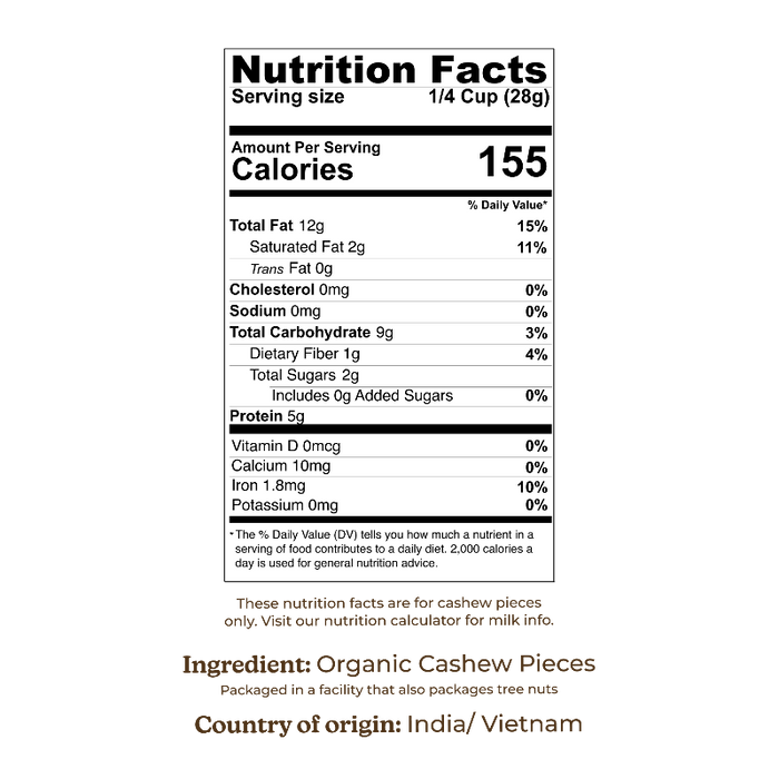3lb bag of high-quality organic cashew pieces, ideal for plant-based milk and recipes.