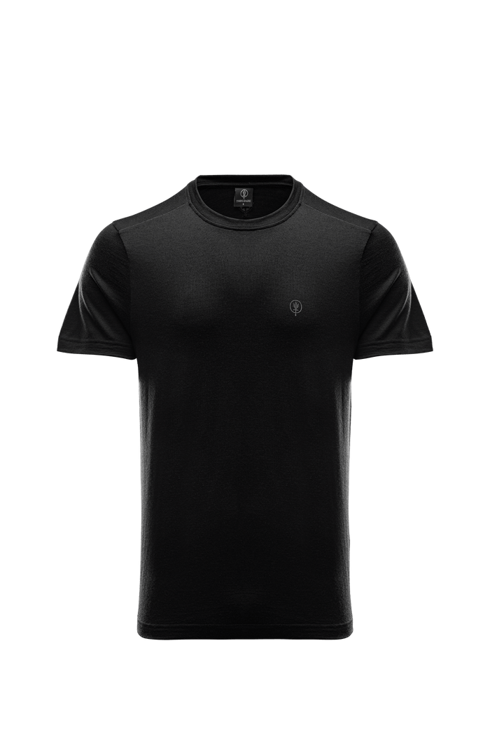 SM Cut of Out Oryon 72Hr Merino T-Shirt In Obsidian Black (GM)
