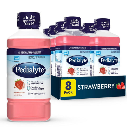 Pedialyte Oral Electrolyte Solution, Strawberry, 33.8 oz - 70074053984-Single - LL Medico
