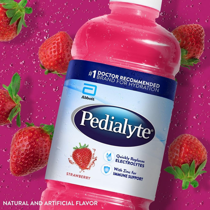 Pedialyte Oral Electrolyte Solution, Strawberry, 33.8 oz - 70074053984-Single - LL Medico