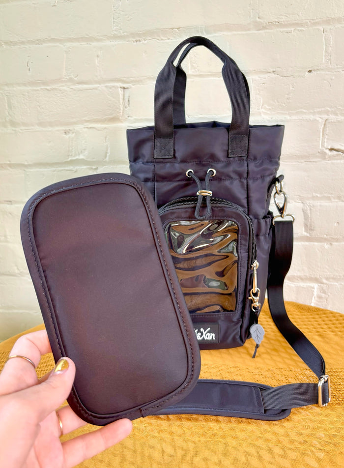 PRE-ORDER Large Black Ita Water Bottle Bag with Fidget Zipper Pull