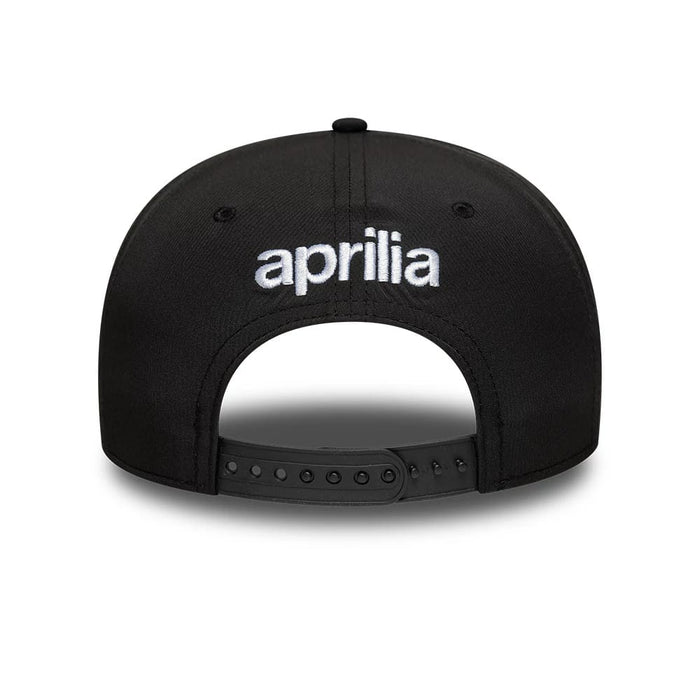 This is a Aprilia Patch Black 9SEVENTY Stretch Snap Adjustable Cap 5