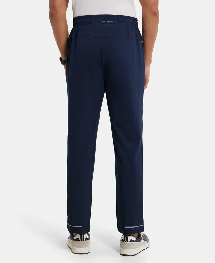 Recycled Microfiber Elastane Stretch Trackpant with Zipper Pockets and StayFresh Treatment - Navy-3