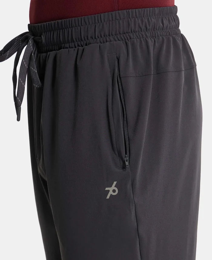 Recycled Microfiber Elastane Stretch Trackpant with Zipper Pockets and StayFresh Treatment - Graphite-7
