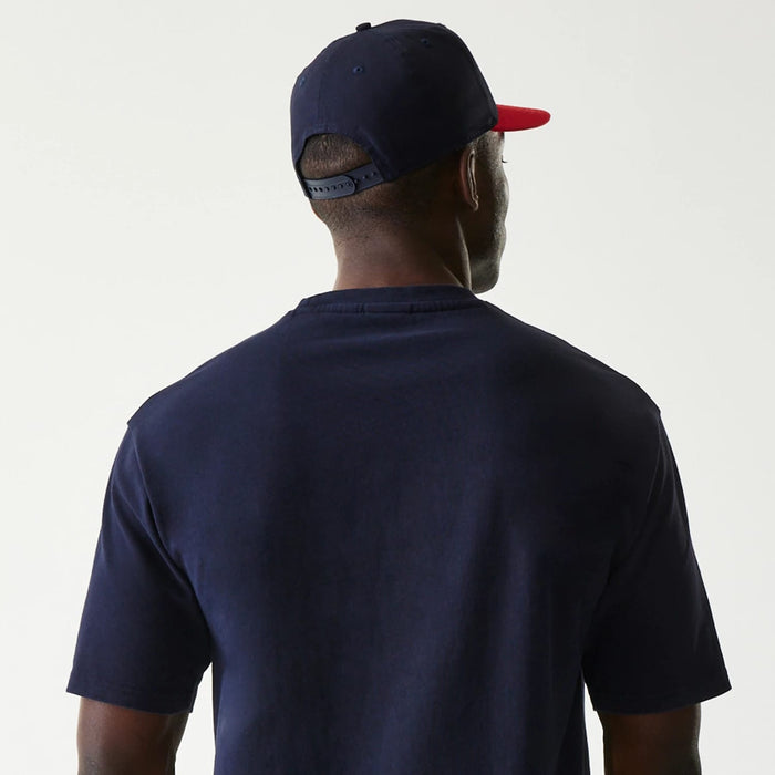 The Male model is wearing Red Bull Racing Dark Blue Oversized T-Shirt 7
