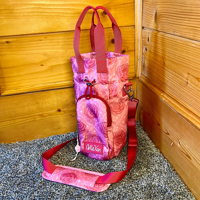 Rose Water Bottle Bag with Fidget Zipper Pull