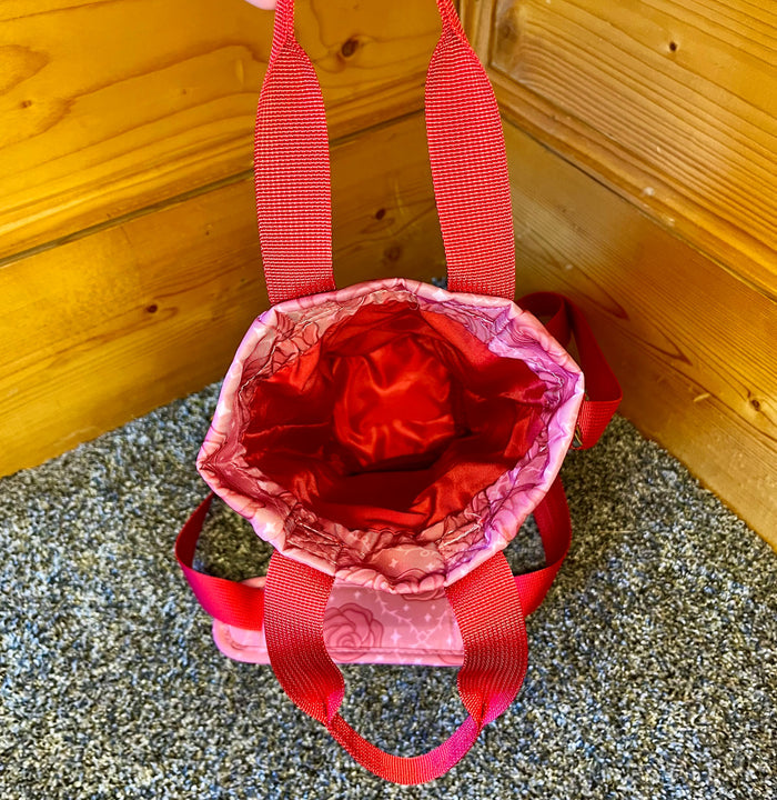 Rose Water Bottle Bag with Fidget Zipper Pull