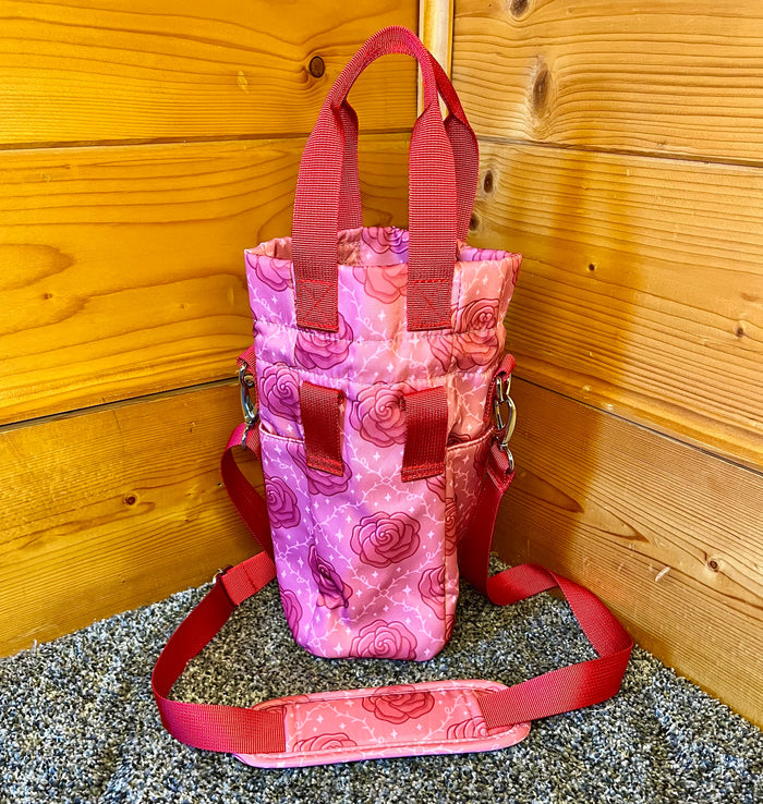 Rose Water Bottle Bag with Fidget Zipper Pull