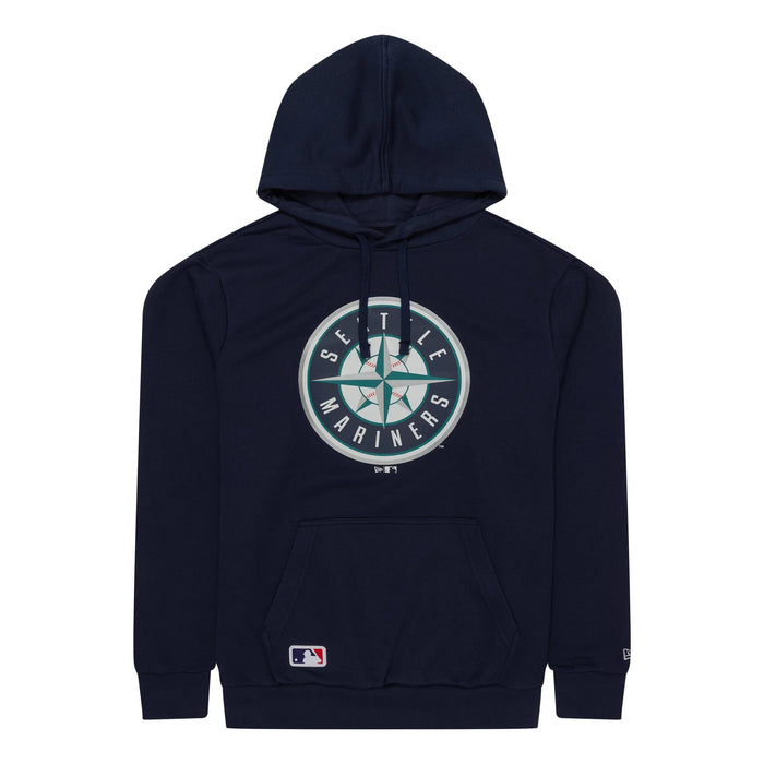 The Male model is wearing Seattle Mariners MLB Regular Dark Blue Pullover Hoodie 1