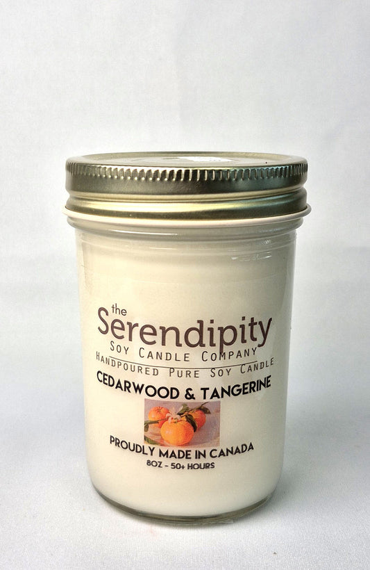 Serendipity Soy Wax Candle - Cedarwood and Tangerine