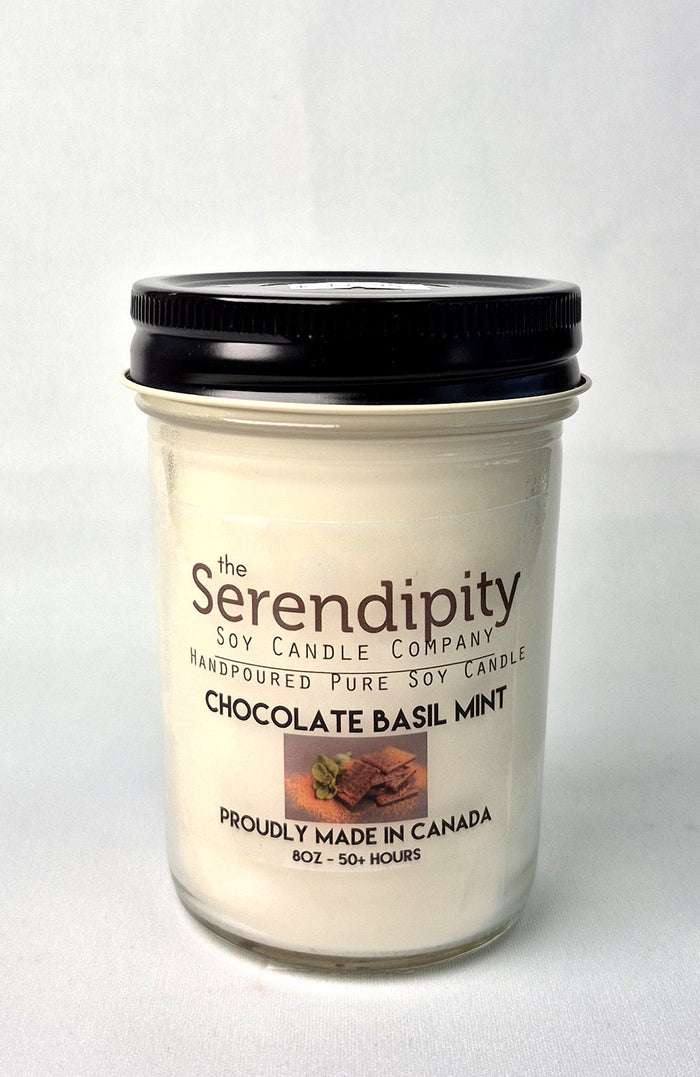 Serendipity Soy Wax Candle - Chocolate Basil Mint