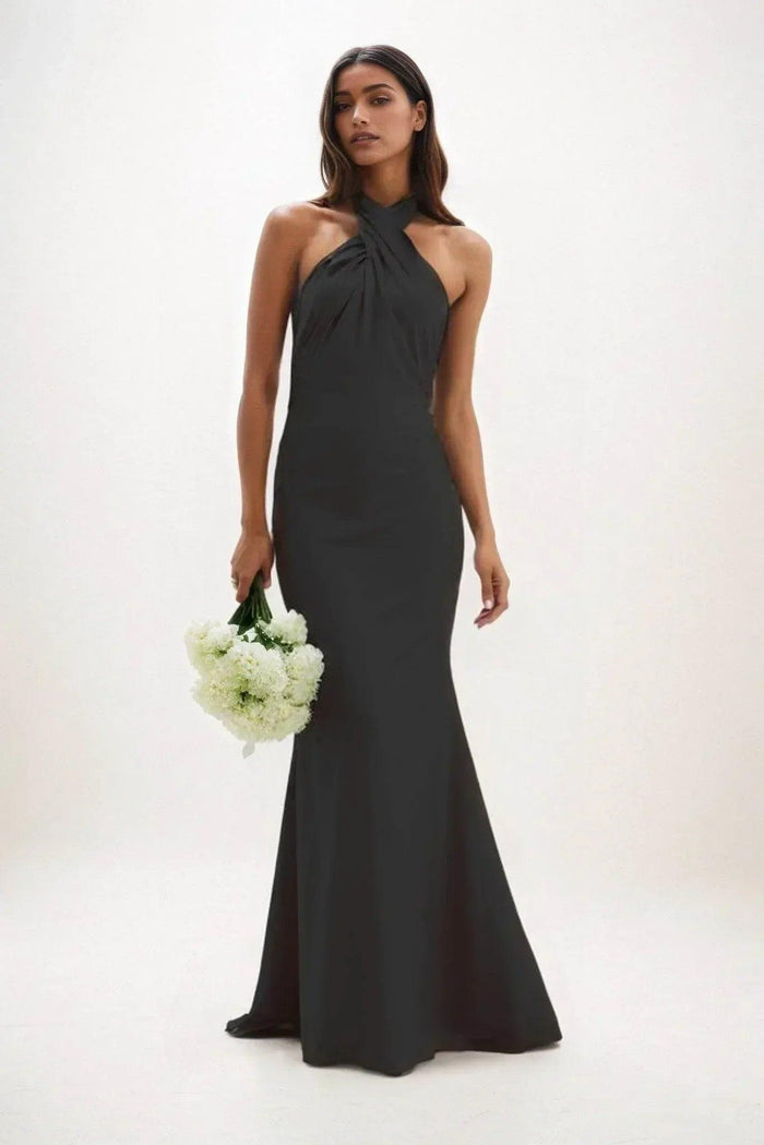 Sheath-Column Maxi Luxe Satin Dress CB0837CS - COCOMELODY